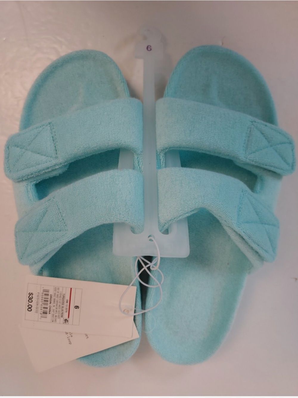 NWT A New Day Turquoise light  blue Remi Platform Slide Sandals size 6